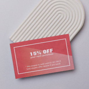 Elegant Snyggt Struktur Red Beauty Coupon Rabattkort