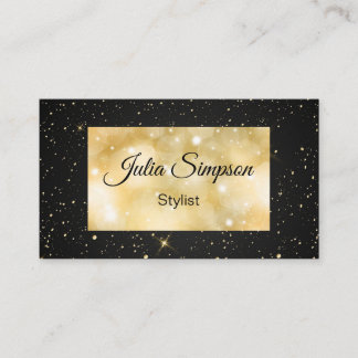 Elegant, Snyggt, Svart & Guld, Shiny, Stylist Visitkort