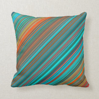 Elegant & Snyggt Teal & Orange Rand Mönster Kudde