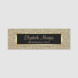 Elegant Snyggt Trendiget Guld Glitter, Ram,,,, Namnbricka