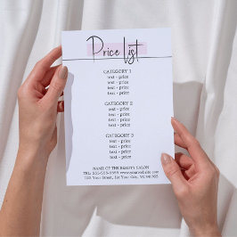 Elegant Snyggt Vit ros Beauty Menu Flygblad