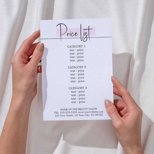 Elegant Snyggt Vit ros Beauty Menu Flygblad (Skapare uppladdad)