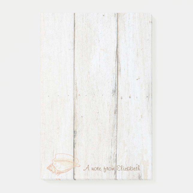 Elegant Snyggt,Wood Struktur,Seashell Post-it Block (Framsida)