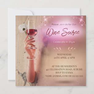 Elegant Soaré Cocktail Dekoupage Inbjudan