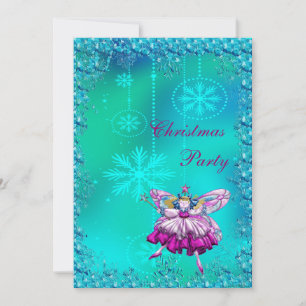 Elegant Socker Plum Fairy & Sequins jul Party Inbjudningar