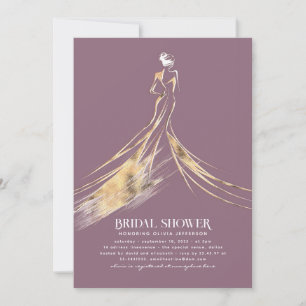Elegant Sofisticated Soft Mauve Möhippa Inbjudningar