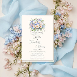Elegant Sofistikerad Blommigt Bröllop Inbjudningar