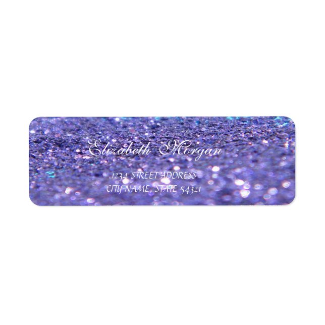 Elegant sofistikerad Glitter Bokeh Adress Returadress Etikett (Framsidan)
