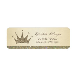 Elegant sofistikerad glittertiara adressetikett returadress etikett