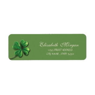 Elegant sofistikerad grön Shamrock-adress Returadress Etikett