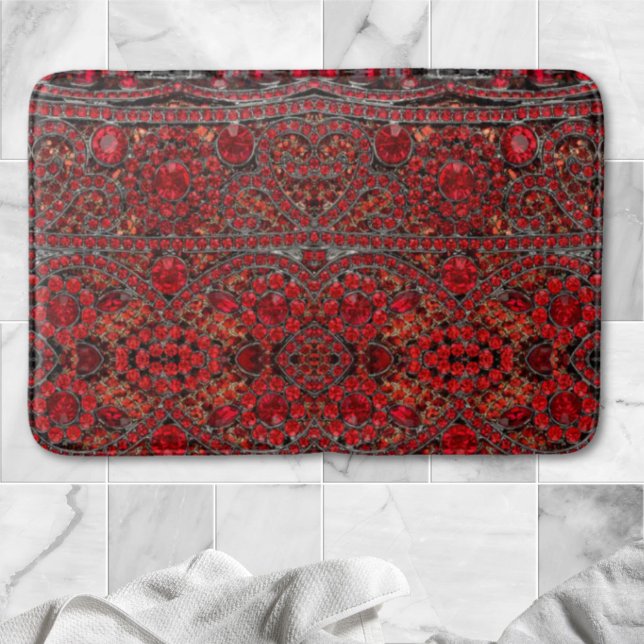 elegant sofistikerad guld ruby Red burgundy Badrumsmatta (elegant sophisticated gold ruby red burgundy bath mat)