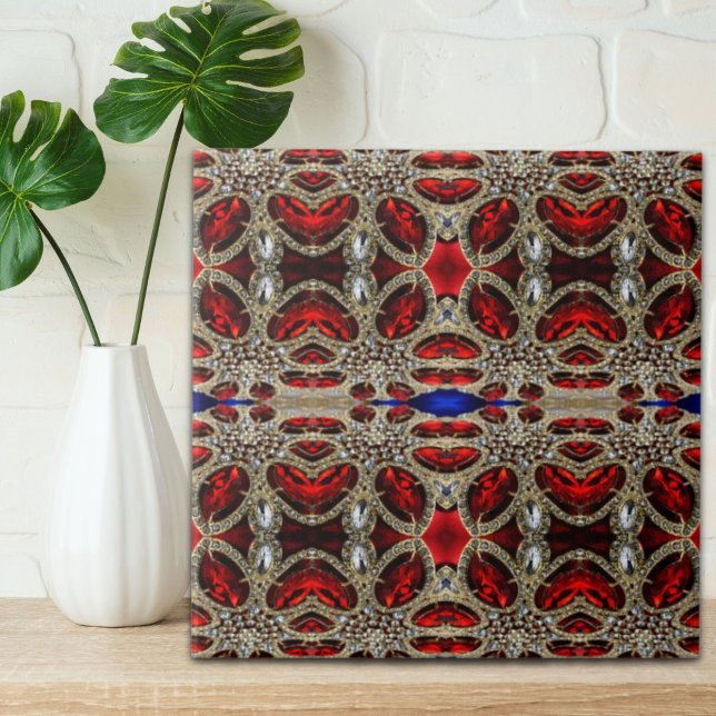 elegant sofistikerad guld ruby Red burgundy Kakelplatta (elegant sophisticated gold ruby red burgundy ceramic tile)