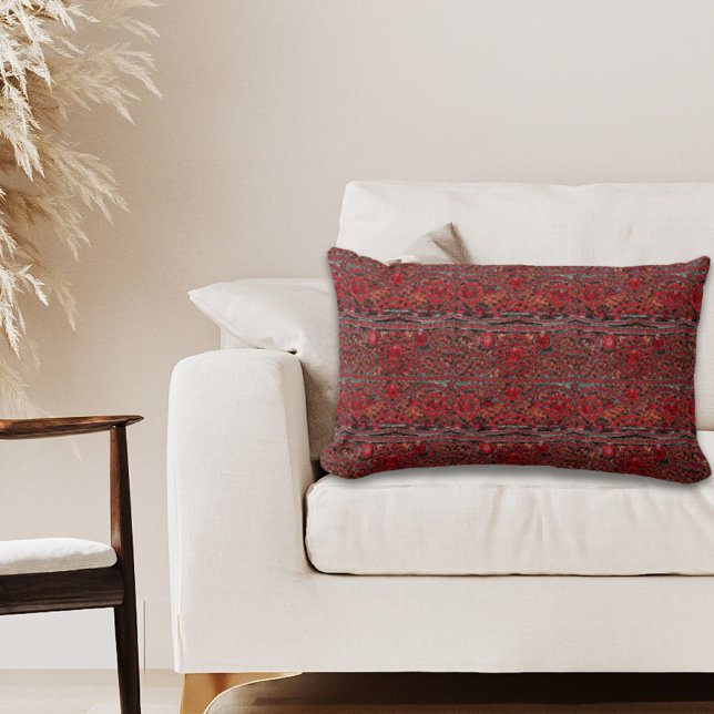 elegant sofistikerad guld ruby Red burgundy Lumbarkudde (elegant sophisticated gold ruby red burgundy lumbar pillow)