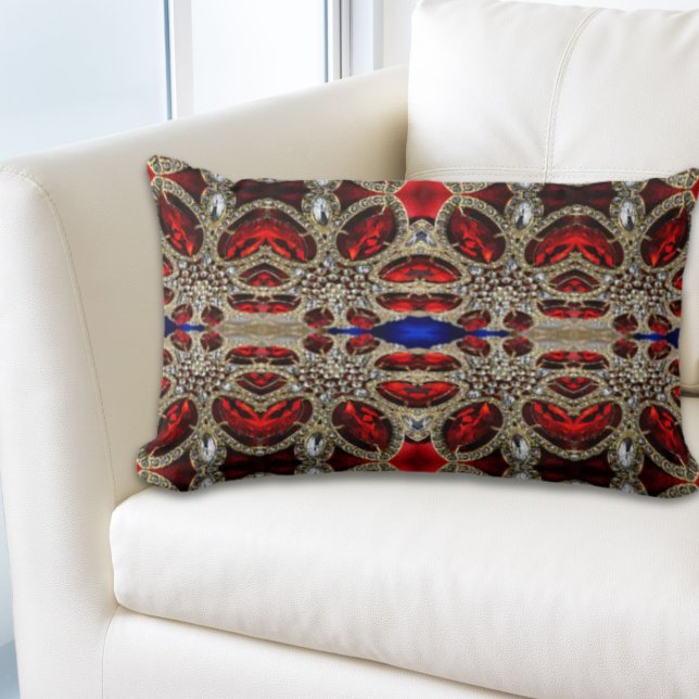 elegant sofistikerad guld ruby Red burgundy Lumbarkudde (elegant sophisticated gold ruby red burgundy lumbar pillow)