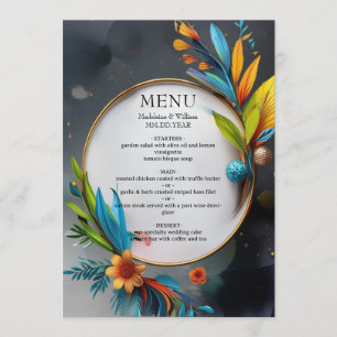 Elegant Sofistikerad luxury Botanical Bröllop Meny