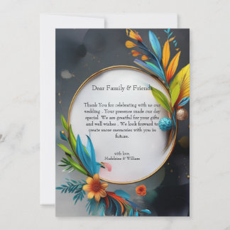 Elegant Sofistikerad luxury Botanical Bröllop Tack Kort