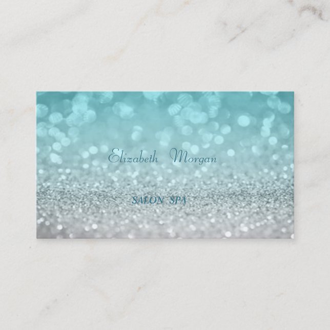 Elegant Sofistikerad Modern Blue Glitter Bokeh Visitkort (Framsida)