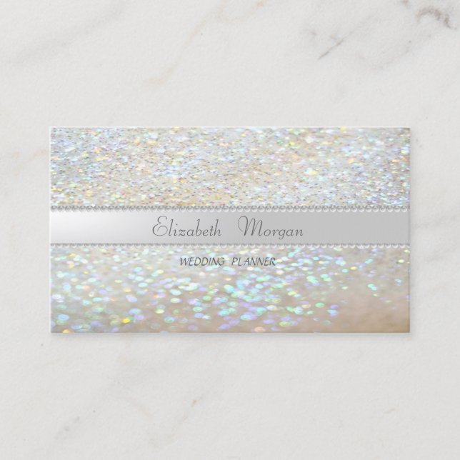 Elegant Sofistikerad Modern Glitter Bokeh,Pärlor Visitkort (Framsida)