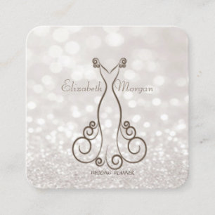 Elegant Sofistikerad Modern Glitterig Bokeh,Klädni Fyrkantigt Visitkort