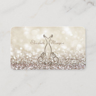 Elegant Sofistikerad Modern Glitterig Bokeh, Klänn Visitkort