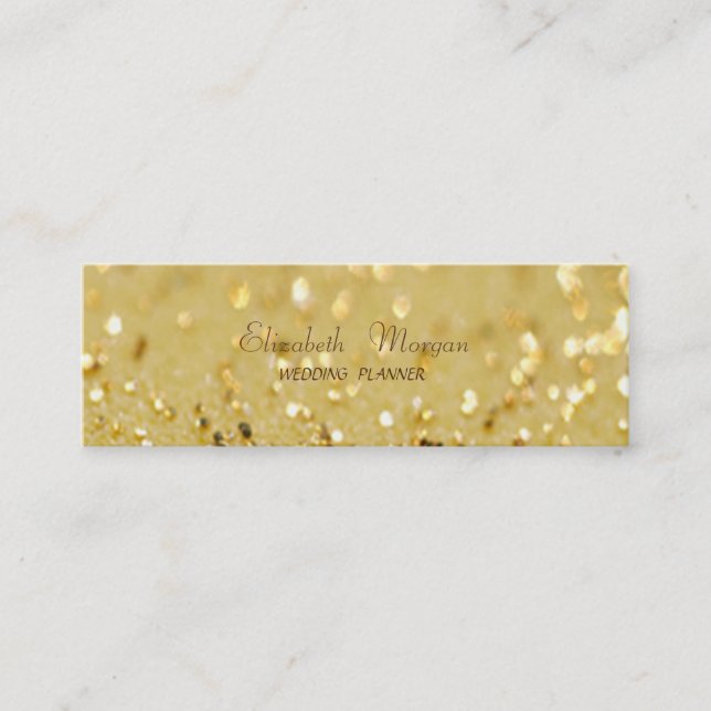 Elegant Sofistikerad Modern Glitterig Bokeh Mini Visitkort (Framsida)