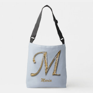 Elegant sofistikerad Monogram för Guld Brev M Axelväska