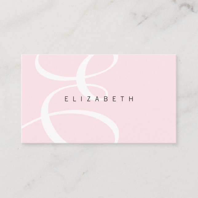 Elegant, sofistikerad  Rosa Minimal monogram Visitkort (Framsida)