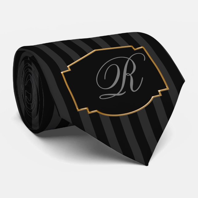 Elegant, sofistikerad, strimlad monogram slips (Rullad)
