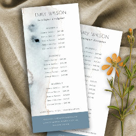 Elegant Soft Aqua Blue Guld Beachy Service Pris Reklamkort