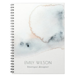 Elegant Soft Aqua Blue Guld Watercolor Beachy Anteckningsbok