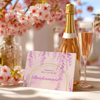 Elegant Soft Blush Lavender Wedding Bridesmaid  Vykort