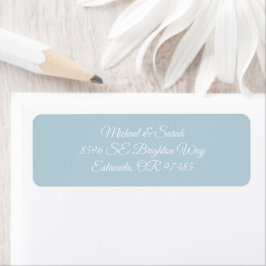 Elegant Soft Icy Blue Wedding Return Address Returadress Etikett