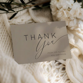Elegant Soft Mocha Bridal Shower Thank You Tack Kort