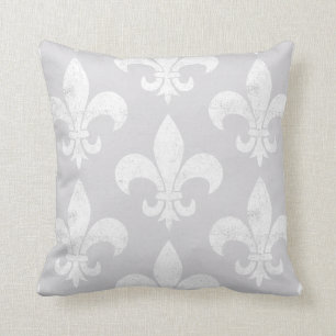 Elegant Soft Neutralt Fleur de Lis Kudde
