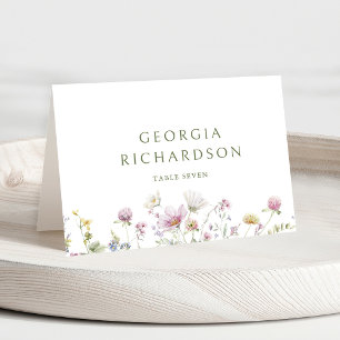 Elegant Soft Pastel Wildblomkuteriet Bröllop Bordsnummer