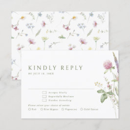 Elegant Soft Pastel Wildblomkuteriet Bröllop OSA Kort