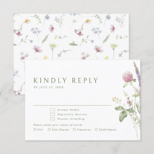 Elegant Soft Pastel Wildblomkuteriet Bröllop OSA Kort