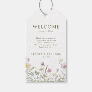 Elegant Soft Pastel Wildblomkuteriet Bröllop Presentetikett