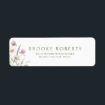 Elegant Soft Pastel Wildblomkuteriet Bröllop Returadress Etikett<br><div class="desc">Elegant bröllop-adressetikett som innehåller en vacker vildblomma ram i mjuka pasteller. Perfekt för ett romantiskt,  naturinspirerat firande eller trädgårdskrävande bröllop. Kontakta mig gärna om du vill ha anpassade eller ytterligare produkter med den här designen.</div>
