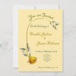 Elegant Soft Peace Ro Butter Ro & Guld Bröllop Inbjudningar