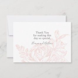Elegant Soft Pink White Floral Wedding Tack Kort
