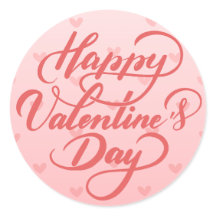 Elegant Soft Red Happy Valentine Day Stickers