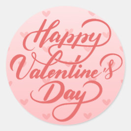 Elegant Soft Red Happy Valentine Day Stickers Runt Klistermärke