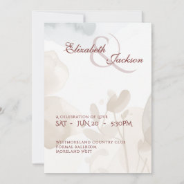 Elegant Soft Romantic Botanical Script Wedding  Inbjudningar