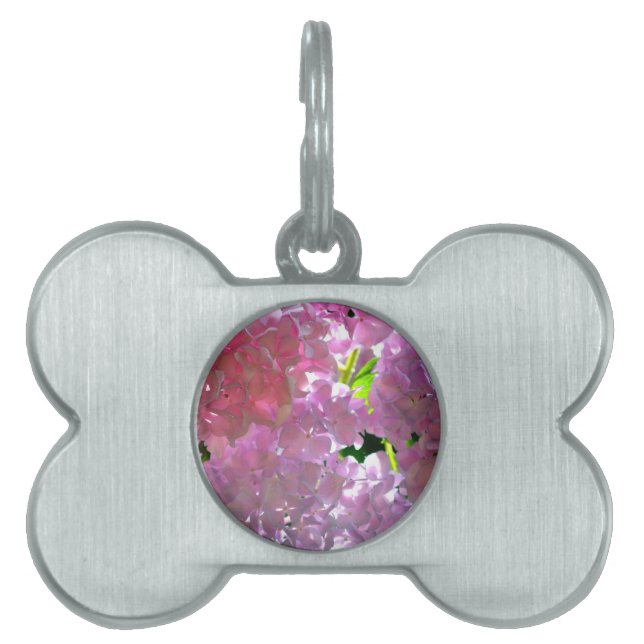 Elegant soft rosa blommigt rosa hydrangeas ro ID-bricka husdjur (Framsidan)