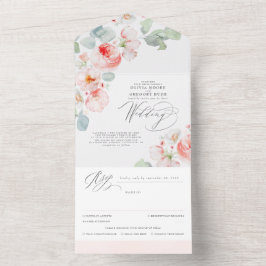 Elegant Soft Rosa Flowers Boho Bröllop