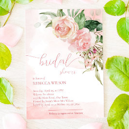Elegant soft rosa ros möhippa invita inbjudningar