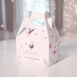 Elegant Soft Rosa Stork Tack Presentaskar