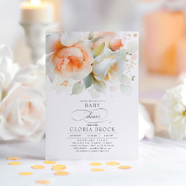 Elegant Soft Terracotta Blommigt Boho Baby Shower Inbjudningar
