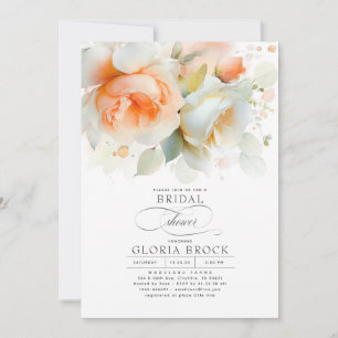 Elegant Soft Terracotta Blommigt Boho Möhippa Inbjudningar